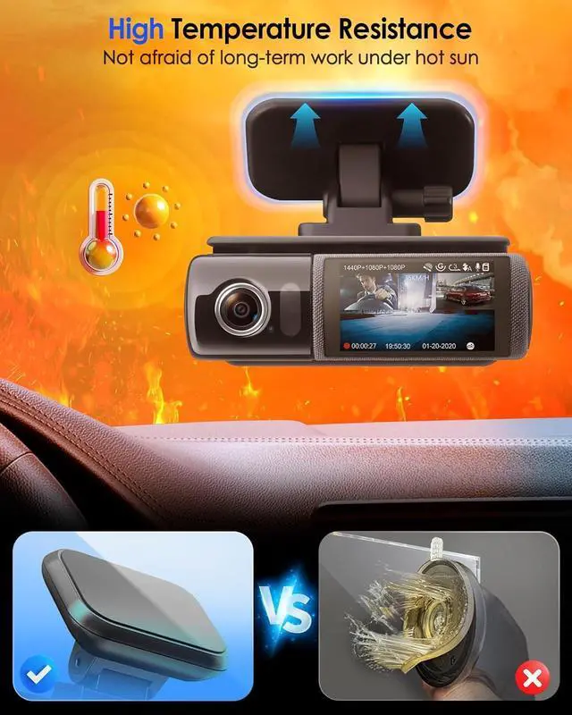 Alt view image 2 of 7 - 4Pcs Adhesive Sticky Pads for Dash Cam, 3M VHB Square Heat Resistant Double-sided Sticker Replacement Fit for Windshield Dashcam Mount, 2.83" Car Windscreen Window Glass Mounting Tape Glue Strip