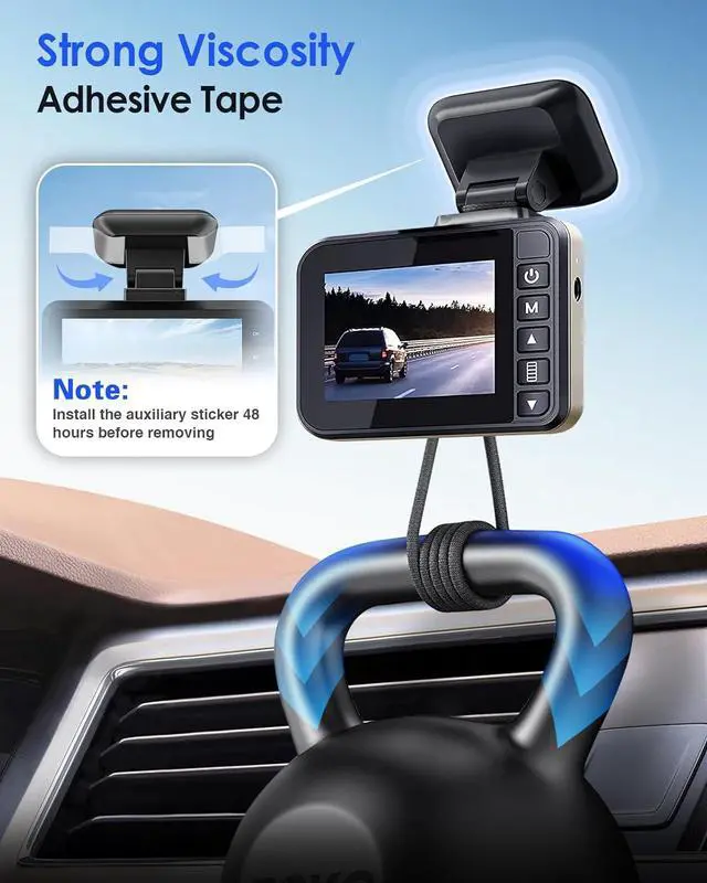 Alt view image 4 of 7 - 4Pcs Adhesive Sticky Pads for Dash Cam, 3M VHB Square Heat Resistant Double-sided Sticker Replacement Fit for Windshield Dashcam Mount, 2.83" Car Windscreen Window Glass Mounting Tape Glue Strip