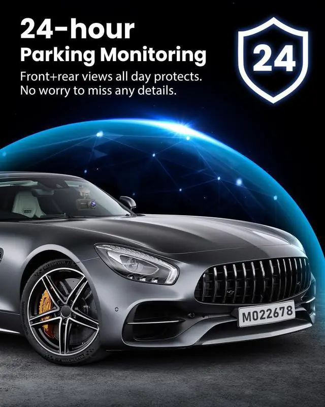 Alt view image 4 of 7 - Dash Cam Front Rear 4K/1080P, Dash Camera for Cars Build in WIFI, Full HD Dash Cam with APP Control, 3.94 IPS Screen Dash camera with 32GB SD Card, G-Sensor, WDR, 24Hr Parking Mote, Loop Recording