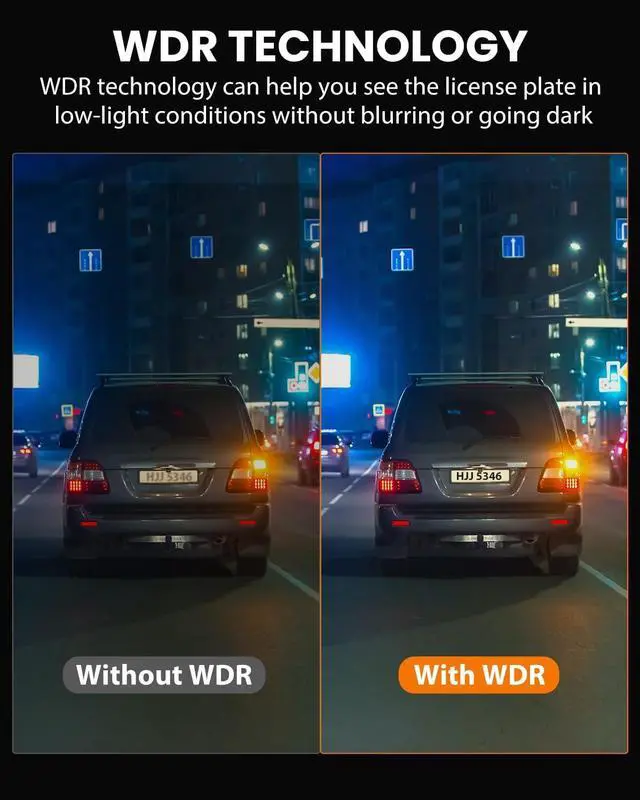 Alt view image 6 of 7 - Dash Cam Front Rear 4K/1080P, Dash Camera for Cars Build in WIFI, Full HD Dash Cam with APP Control, 3.94 IPS Screen Dash camera with 32GB SD Card, G-Sensor, WDR, 24Hr Parking Mote, Loop Recording