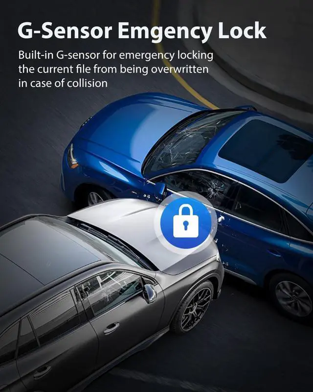 Alt view image 7 of 7 - Dash Cam Front Rear 4K/1080P, Dash Camera for Cars Build in WIFI, Full HD Dash Cam with APP Control, 3.94 IPS Screen Dash camera with 32GB SD Card, G-Sensor, WDR, 24Hr Parking Mote, Loop Recording