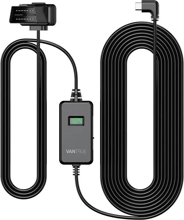Main image of VANTRUE 10ft Type C USB OBD Hardwire Power Cable with LED Screen, 3 Gear Shifting, Low Voltage Protection for Parking Mode, for N4 Pro, N5, N4, S1 Pro, N2 Pro(2023), E1, E1 Lite, E2, E3, N2S Dash Cam