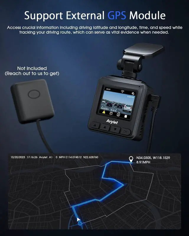 Alt view image 4 of 7 - Dash Cam WiFi 2K, Car Camera with APP, External GPS, Front Dash Camera for Cars, Mini Dashcams, WDR Night Vision, 24H Parking Monitor, Loop Recording, G-Sensor