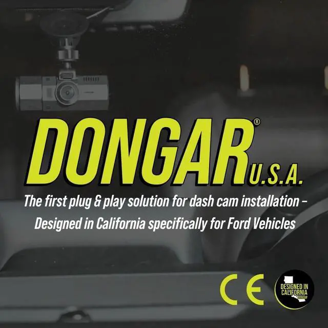 Alt view image 3 of 7 - Dongar Dashcam Power Adapter (16-pin Type A) for Ford Vehicles. Compatible with Select Bronco, F150 and more. Built-in USB Power Source, Connects to Rearview Mirror, Easy to Install