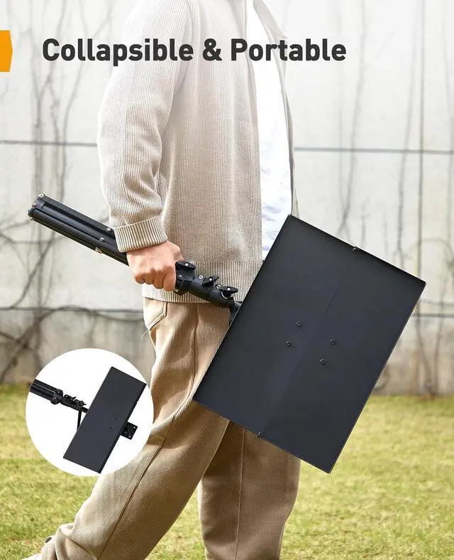 Alt view image 6 of 7 - Projector Stand Tripod, 21" to 45" Height Adjustable Laptop Stand, Portable Tall Projector Stand 90°Tilt with Spikes for Outdoor Movies, Camping, Office, Home, Stage, or Studio, DJ Rack