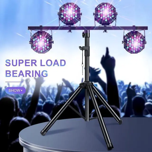 Alt view image 6 of 6 - DJ Light Stand Heavy Duty Par Can Tripod T-Bar Stage Lights Stand Adjustable 39-100 Inch DJ Lighting Tripod Mount