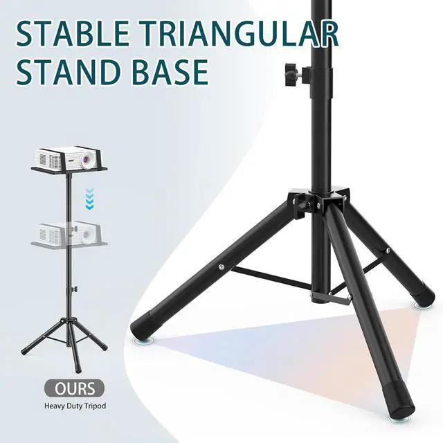 Alt view image 6 of 6 - Projector Stand Tripod from 21" to 35", Laptop Tripod Stand with Elastic Band, Height Adjustable for Office, Home, Stage, Studio, Multifunctional DJ Rack Stand