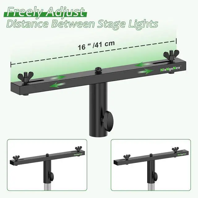 Alt view image 5 of 7 - DJ Lighting Bar T-Bar Lighting Extension Cross Bar Mount 3 lights for Tripod Speaker Stand DJ Lighting Tripod Mount