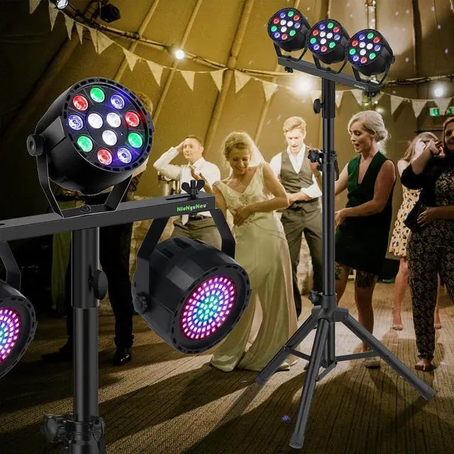 Alt view image 7 of 7 - DJ Lighting Bar T-Bar Lighting Extension Cross Bar Mount 3 lights for Tripod Speaker Stand DJ Lighting Tripod Mount