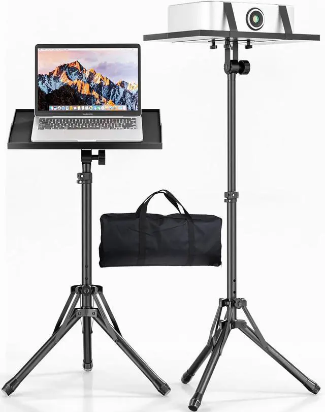 Main image of Projector Stand Tripod, Adjustable Height 26 to 38 Inch Laptop Tripod, Floor Standing Laptop Stand, Foldable Tripod for Projector with Carry Bag, Portable Podium Stand for Office, Home, Stage, DJ
