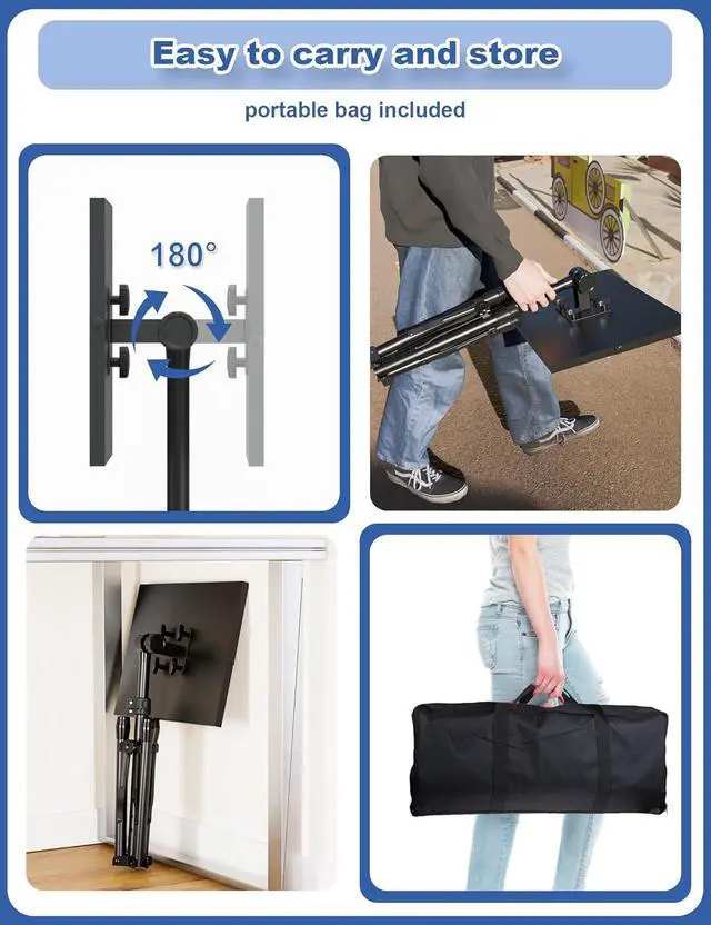 Alt view image 6 of 7 - Projector Stand Tripod, Adjustable Height 26 to 38 Inch Laptop Tripod, Floor Standing Laptop Stand, Foldable Tripod for Projector with Carry Bag, Portable Podium Stand for Office, Home, Stage, DJ