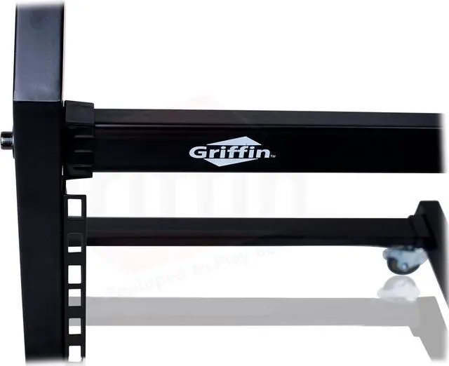 Alt view image 4 of 7 - Rack Mount Rolling Stand & Adjustable Mixer Platform Rails by  | 19U Cart Holder for Music Studio Booth Pro Audio Recording Cabinet | Stage Equipment DJ Gear Storage Case for Amplifier, Effects