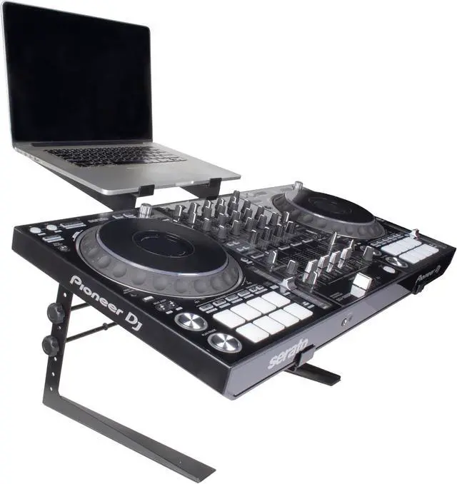 Main image of Headliner Covina Portable Dual DJ Controller Stand; Adjustable and Durable DJ Stand for Controller and Laptop; Perfect for your DJ Rig at Home, in the Club or on the Road (HL20003)