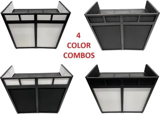 Alt view image 2 of 7 - BEAST-8 Large 46" Wide DJ Event Facade White/Black Scrim Booth+ UPPER/LOWER COLOR MIXING INCLUDED! All Aluminum Build only 22 LB
