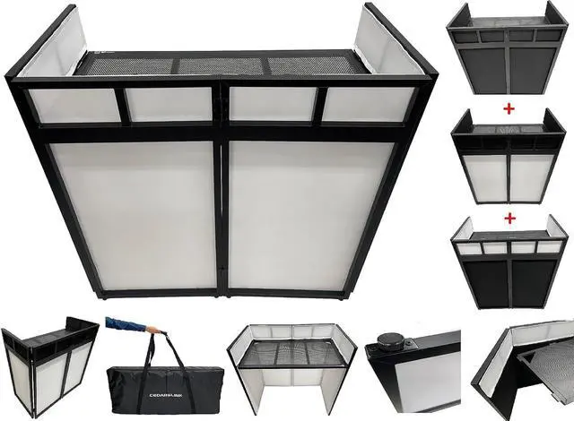 Main image of BEAST-8 Large 46" Wide DJ Event Facade White/Black Scrim Booth+ UPPER/LOWER COLOR MIXING INCLUDED! All Aluminum Build only 22 LB