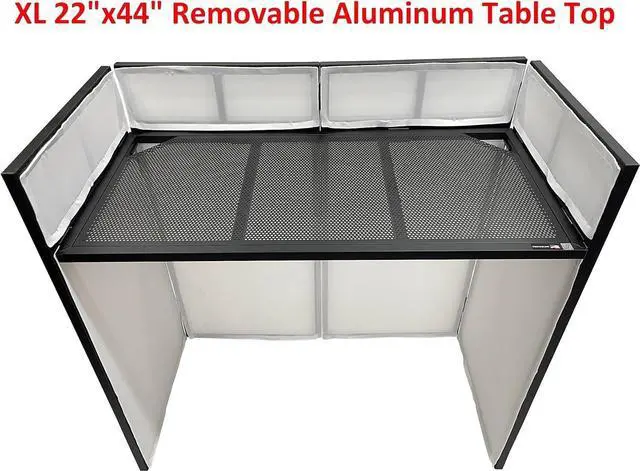 Alt view image 3 of 7 - BEAST-8 Large 46" Wide DJ Event Facade White/Black Scrim Booth+ UPPER/LOWER COLOR MIXING INCLUDED! All Aluminum Build only 22 LB