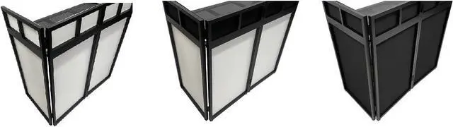 Alt view image 4 of 7 - BEAST-8 Large 46" Wide DJ Event Facade White/Black Scrim Booth+ UPPER/LOWER COLOR MIXING INCLUDED! All Aluminum Build only 22 LB