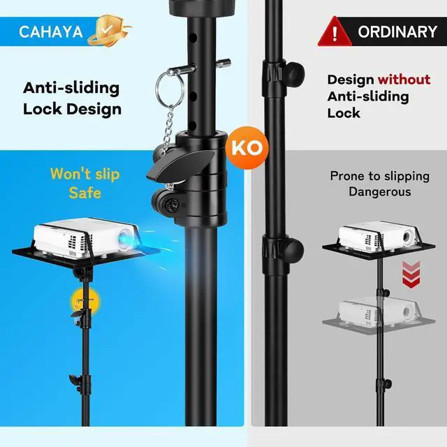 Alt view image 4 of 7 - Projector Tripod Stand with Casters: Projector Stand 28-54in Height Adjustable Multifunctional Universal Laptop Stand DJ Rack Stand with Adjustable Height for Meeting Room DJ Equipment