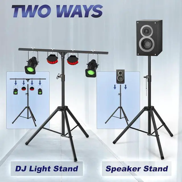 Alt view image 4 of 7 - DJ Light Stand,Heavy-Duty DJ Stand Tripod Adjustable 35-71 Inch DJ Lighting T-Bar Stage Light Stand for Bar Party DJ Lights