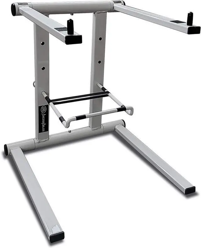 Alt view image 2 of 7 - Portable Folding Laptop Stand with Bag | Elevated MacBook Stand for Home Office, Music Production, Gaming, DJ Controller | No Assembly Required (White)