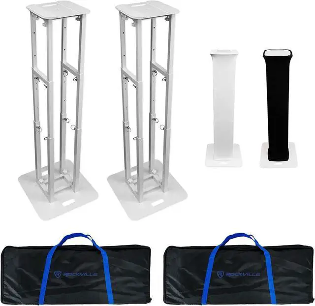 Main image of 2  RTP-GO Portable Collapsible DJ Totem Light/Speaker Stands+Bags+Scrim