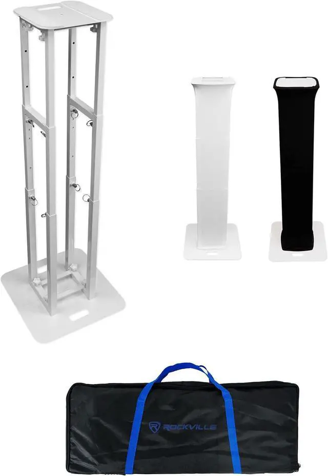 Alt view image 2 of 7 - 2  RTP-GO Portable Collapsible DJ Totem Light/Speaker Stands+Bags+Scrim