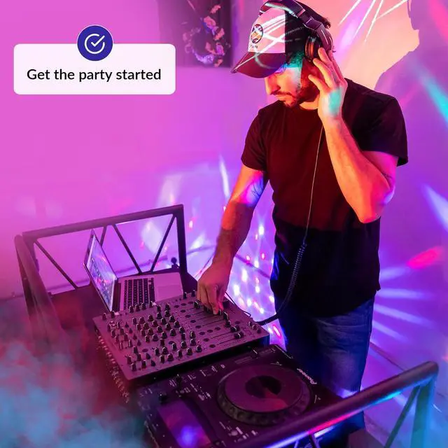 Alt view image 6 of 7 - DJ Booth Stand | DJ Booth Table | Portable DJ Booth for The Ultimate Party | Foldable DJ Stand | Optimal Tablespace for All Your DJ Equipment | DJ Stand with Black Table