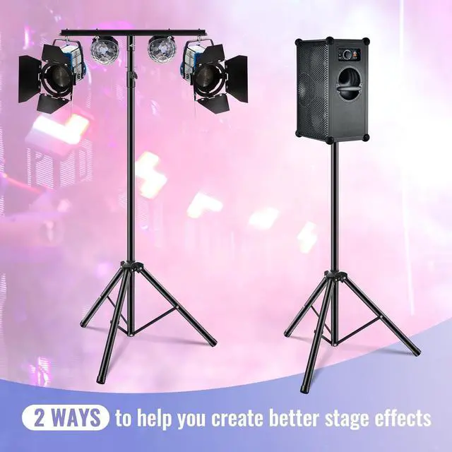 Alt view image 5 of 6 - 2 Pcs DJ Light Stand Adjustable 35-63 Inch Par Can Tripod T-Bar Stage Light Stand Portable Lighting Rack for Stage Bar Banquet Party
