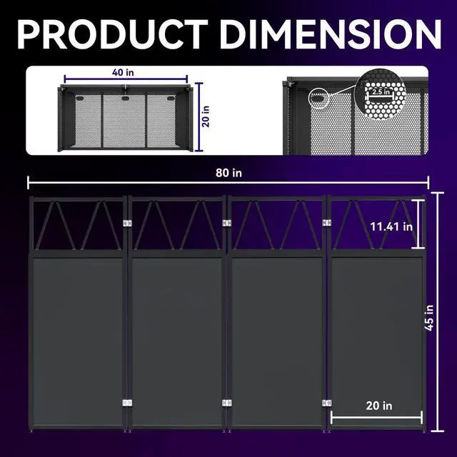 Alt view image 4 of 7 - DJ Table Stand Portable booth, Foldable DJ Stand Booth, Adjustable DJ Facade Booth, Easy to Assemble, Stylish, Convenient to Store and Transpor ( 40x25x45)