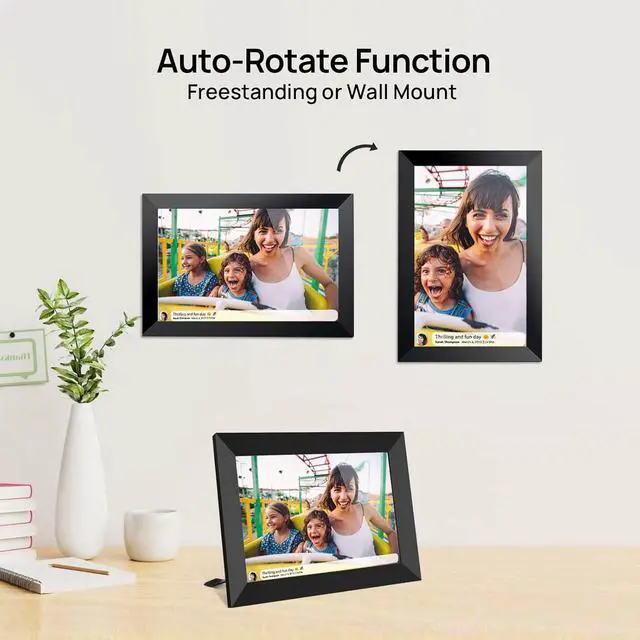 Alt view image 6 of 7 - 32GB  10.1 Inch Smart WiFi Digital Photo Frame 1280x800 IPS LCD Touch Screen, Auto-Rotate Portrait and Landscape, Built in 32GB Memory, Share Moments Instantly via  App from Anywhere