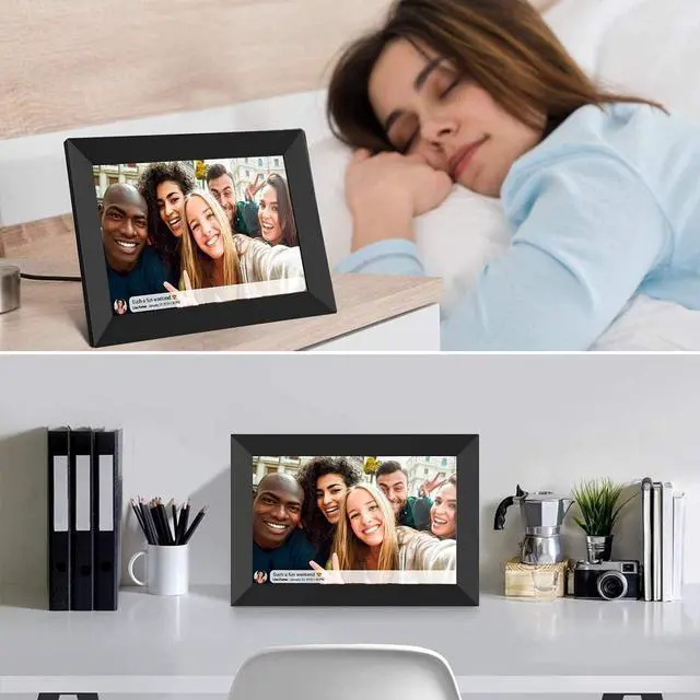 Alt view image 7 of 7 - 32GB  10.1 Inch Smart WiFi Digital Photo Frame 1280x800 IPS LCD Touch Screen, Auto-Rotate Portrait and Landscape, Built in 32GB Memory, Share Moments Instantly via  App from Anywhere