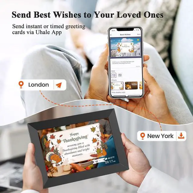 Alt view image 6 of 7 - 10.1 Inch WiFi Digital Picture Frame, IPS HD Touch Screen Cloud Smart Photo Frames with Built-in 32GB Memory, Wall Mountable, Auto-Rotate, Share Photos Instantly from Anywhere