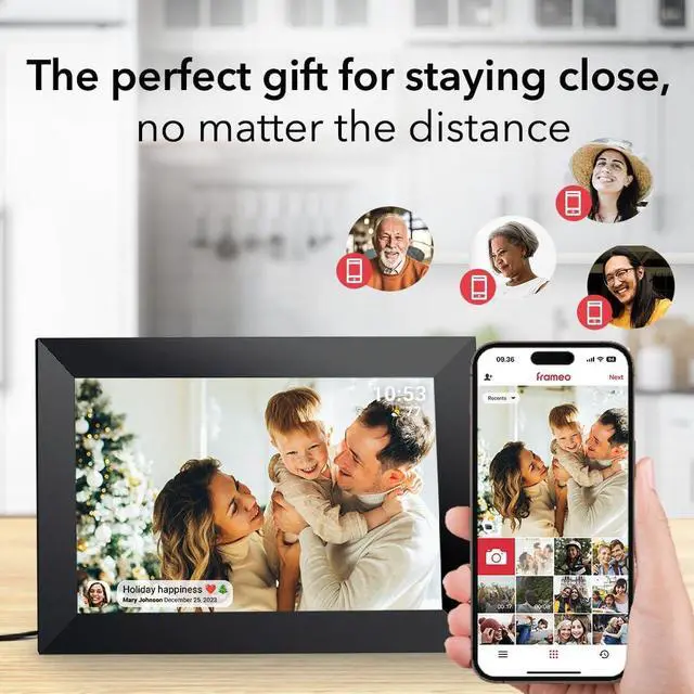 Alt view image 5 of 7 - 10.1 Inch WiFi Digital Picture Frame with 1280 * 800P IPS Touch Screen HD Disply,Video Clips and Slide Show,Auto-Rotate, Wall Mountable,Send Photos Instantly from Anywhere with via  APP
