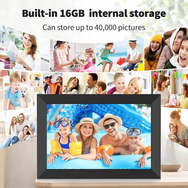 Alt view image 6 of 7 - Digital Picture Frame, 10.1 Inch WiFi Digital Photo Frame Electronic Picture Frame Slideshow, Built in 16GB Storage, Wall-Mounted, Auto Rotate, Easy to Upload Photos and Video Instantly via  APP