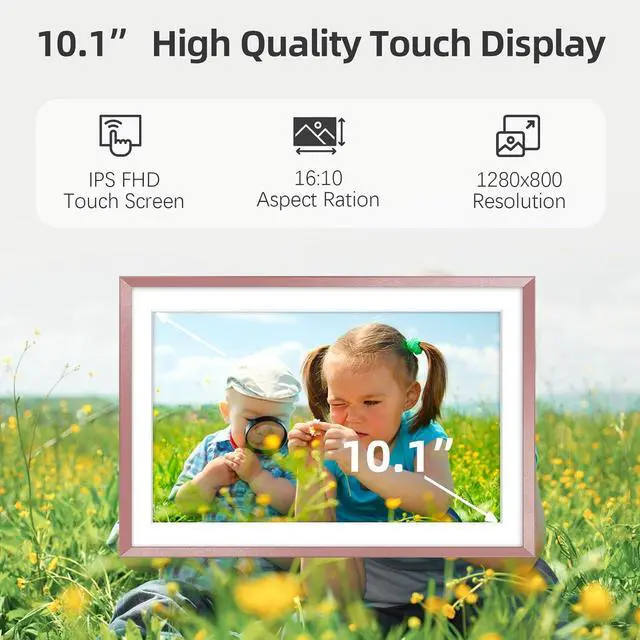 Alt view image 2 of 6 - Digital Picture FrameBuilt-in 32GB| WiFi Digital Photo Frame with 10.1" Touch Display, Send Picture/Video via /USB/Micro SD, Easy Setup, for mom