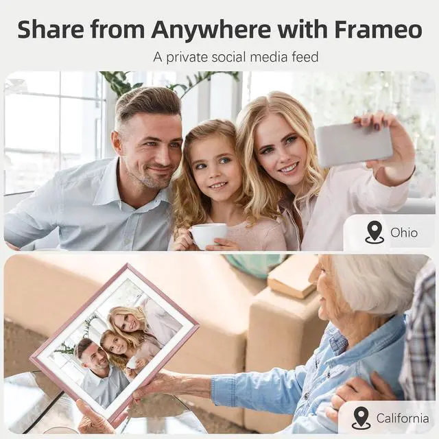 Alt view image 4 of 6 - Digital Picture FrameBuilt-in 32GB| WiFi Digital Photo Frame with 10.1" Touch Display, Send Picture/Video via /USB/Micro SD, Easy Setup, for mom