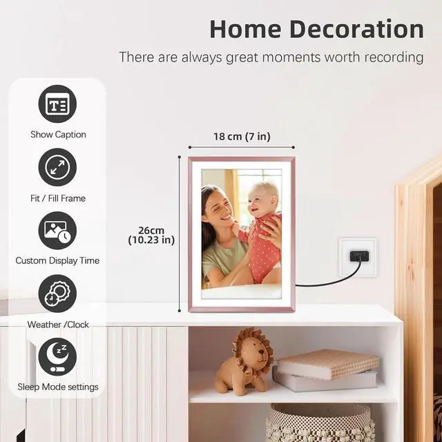 Alt view image 6 of 6 - Digital Picture FrameBuilt-in 32GB| WiFi Digital Photo Frame with 10.1" Touch Display, Send Picture/Video via /USB/Micro SD, Easy Setup, for mom