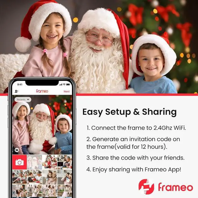 Alt view image 5 of 6 - 15.6'' Digital Picture Frame with 1920x1080 IPS Touch Screen, 32GB Frameo WiFi Digital Photo Frame, Share Photos/Videos and Send Best Wishes via Free App