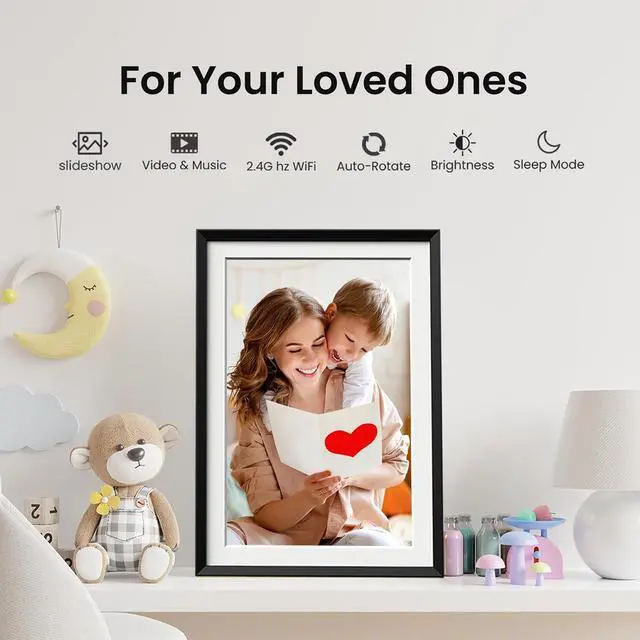 Alt view image 6 of 6 - 15.6'' Digital Picture Frame with 1920x1080 IPS Touch Screen, 32GB Frameo WiFi Digital Photo Frame, Share Photos/Videos and Send Best Wishes via Free App