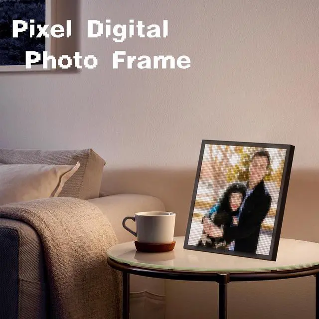 Alt view image 2 of 7 - Pixoo-64 - WiFi Pixel Cloud Digital Picture Frame with APP Control,64 X 64 LED Panel Display Frame for Gaming Room Decoration/Social Media Fans Counter