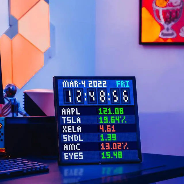 Alt view image 4 of 7 - Pixoo-64 - WiFi Pixel Cloud Digital Picture Frame with APP Control,64 X 64 LED Panel Display Frame for Gaming Room Decoration/Social Media Fans Counter