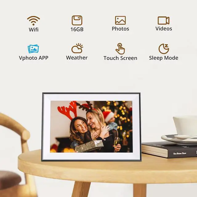 Alt view image 4 of 7 - 10.1' WIFI Digital Picture Frame - 1280*800 HD IPS Touch Screen Digital Photo Frame Display, Auto-Rotate, Share Photos/Videos Instantly via Free App Best Gifts for Birthday, Wedding, Mom