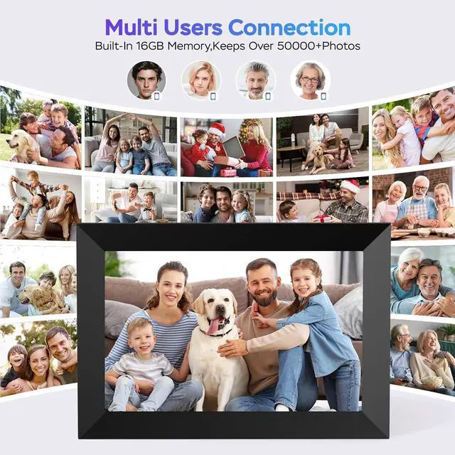 Alt view image 5 of 7 - Digital Picture Frame WiFi 10.1 inch HD IPS Touch Screen Electronic Picture Frame Slideshow Smart Loop Digital Photo Frame with APP & SD Card Slot to Load Photos & Videos from Your Phone