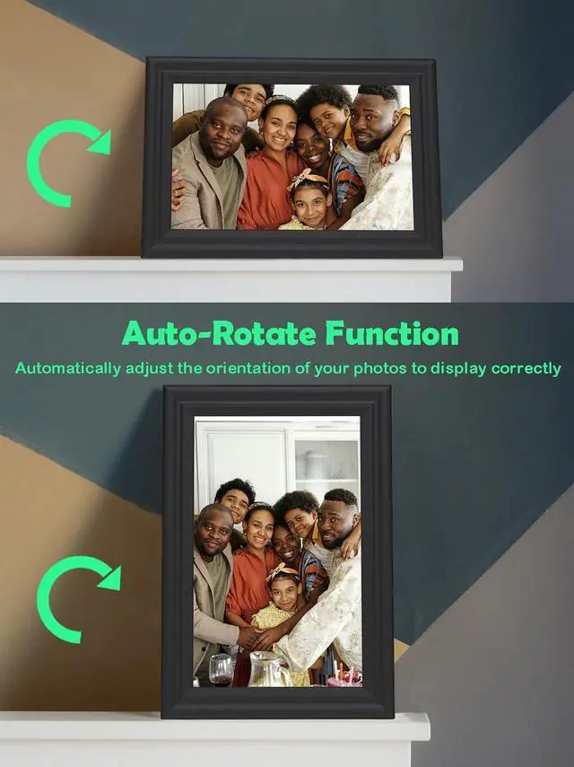 Alt view image 4 of 7 - Digital Picture Frame WiFi 10.1 inch HD 1280x800 Digital Photo Frame Touch Screen IPS Display 16GB Storage Automatic Rotation with iOS and Android Free App for Mom for Grandparents Gift Black