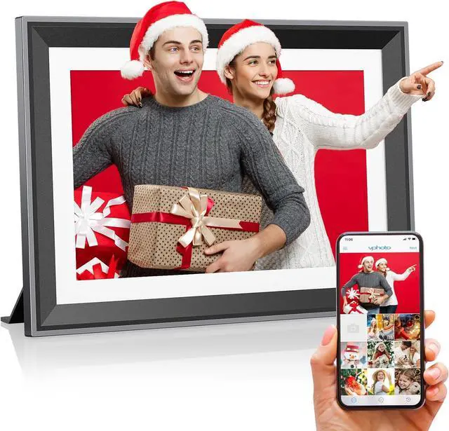 Main image of Upgraded 10 Inch WiFi Digital Photo Frame 16GB Smart Electronic Picture Frame with HD IPS Touch Screen | Auto-Rotate | Slideshow | Real-Time APP Upload | Easy Setup | Perfect Christmas Birthday Gift
