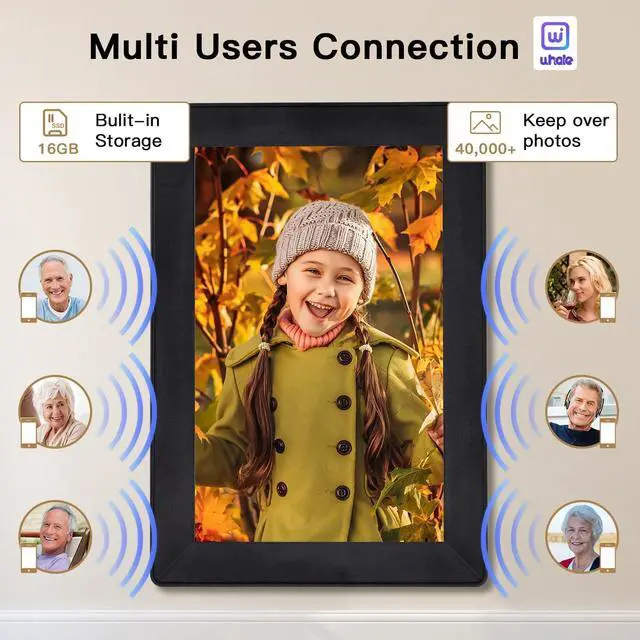 Alt view image 5 of 7 - 10.1Inch Digital Photo Frame WiFi Smart Digital Picture Frame,16GB Storage, Wall-Mounted, 1280 * 800 HD Resolution Digital Frame,Share Photos/Videos Instantly via  App from Anywhere