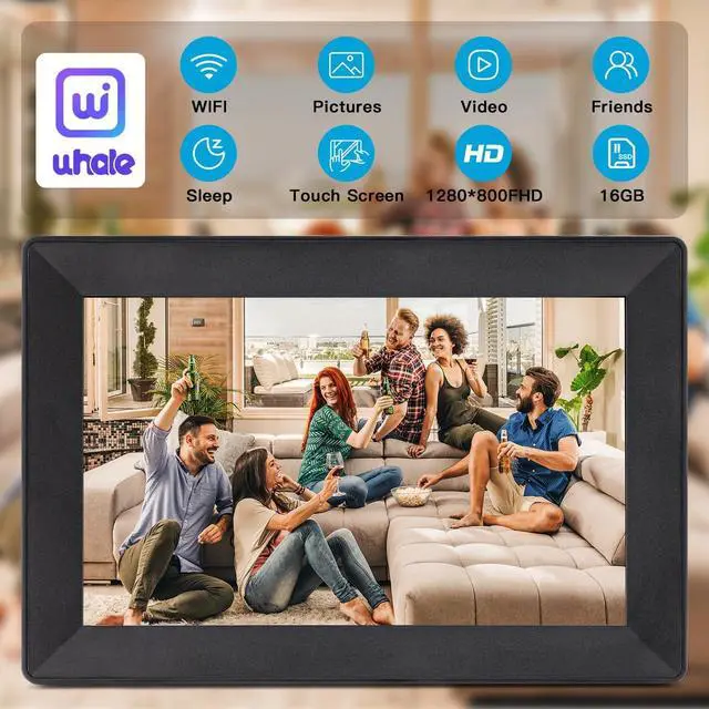 Alt view image 3 of 7 - 10.1Inch Digital Photo Frame WiFi Smart Digital Picture Frame,16GB Storage, Wall-Mounted, 1280 * 800 HD Resolution Digital Frame,Share Photos/Videos Instantly via  App from Anywhere