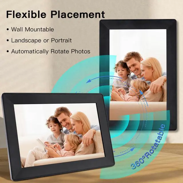 Alt view image 6 of 7 - 10.1Inch Digital Photo Frame WiFi Smart Digital Picture Frame,16GB Storage, Wall-Mounted, 1280 * 800 HD Resolution Digital Frame,Share Photos/Videos Instantly via  App from Anywhere