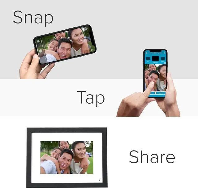 Alt view image 2 of 7 - Gallery 10.1 WiFi Digital Photo Frame | Send Photo or Video from Phone to Digital Picture Frame with Free  Frame App | End-to-End Encryption | Midnight Black
