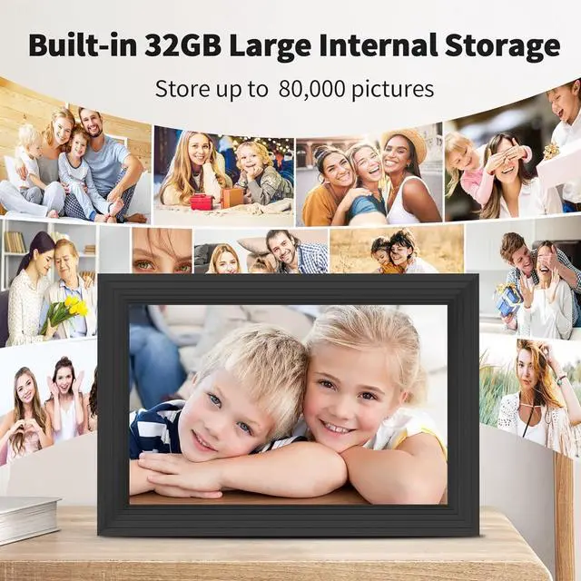 Alt view image 5 of 7 - 10.1 Inch Smart WiFi Digital Picture Frame 1280x800 IPS Touch Screen Digital Photo Frame, Auto-Rotate, Built in 32GB Memory, Share Moments Instantly via Free App or Email from Anywhere